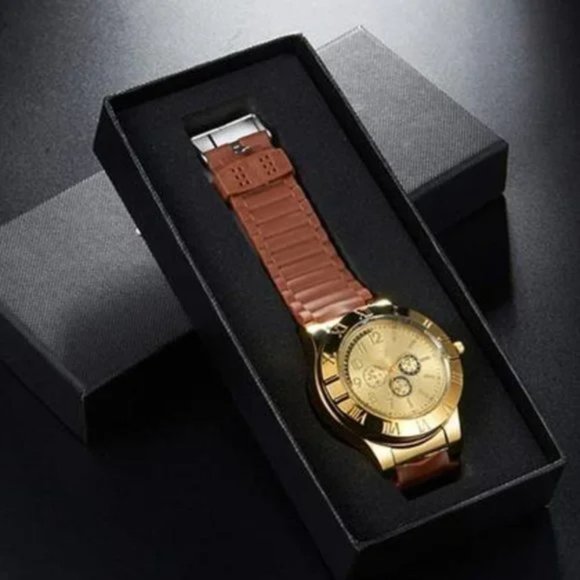 New Gold Military USB Flameless Lighter Watch - Picture 4 of 5